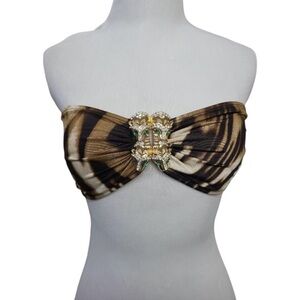 Sky Rhinestone Bandeau Bikini Top